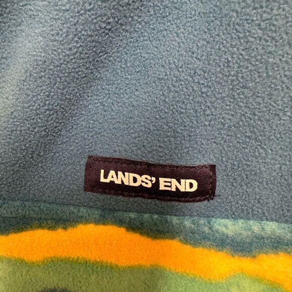 Lands End pullover sweatshirt with front pockets & snap button neck - Picture 4 of 6